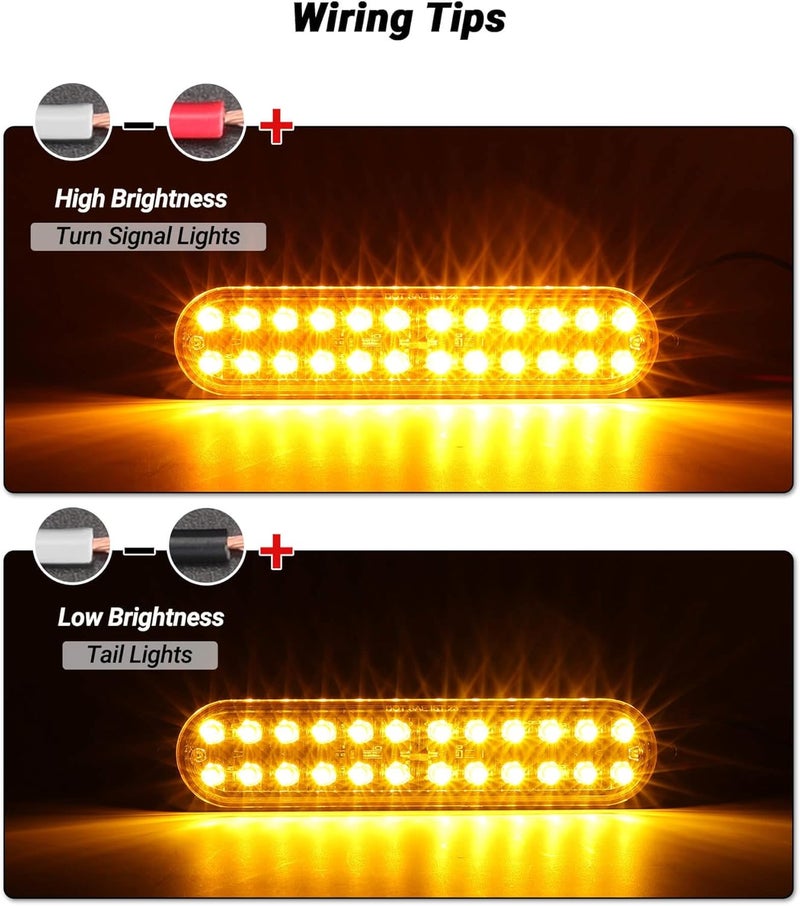 XtraGlow 7.5 inch Aluminum Housing Amber 24LEDs Trailer Side Marker Turn Signal Light Surface Mount Clearance Lights of Truck Motorcycle Tractor RV Pickup, IP67 Waterproof 2Pcs - Image 2